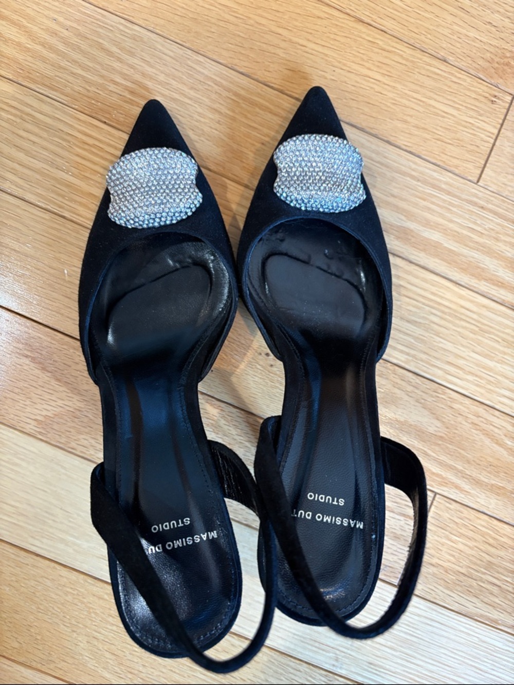 Massimo Dutti Studio suede heels shoes with bling 37 - Picture 2 of 16
